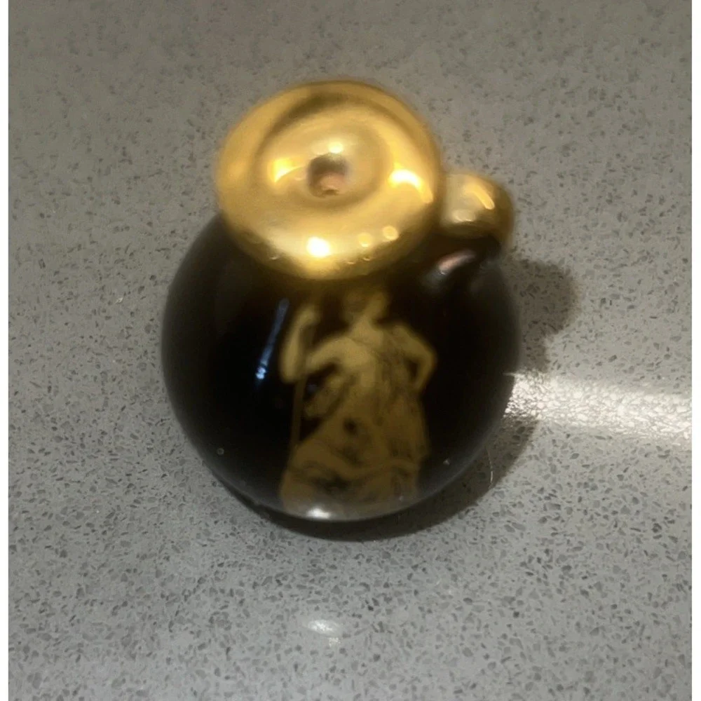 Vintage Greek Vase 24K Gold Handmade Mini 1.5